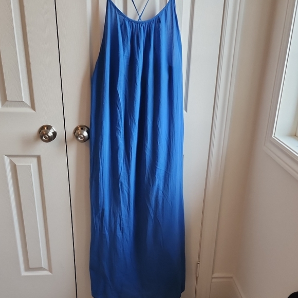 aerie Dresses & Skirts - Aerie Blue Cotton Maxi Dress XL